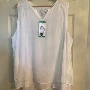 Cristina B White Sleeveless Layered Top - NWT
